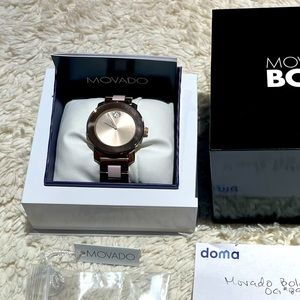 BOLD Ceramic 36mm Watch, Blush Pink Gold Tone Dial NEEDS BATTERY